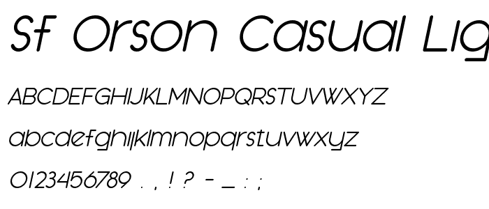 SF Orson Casual Light Oblique font